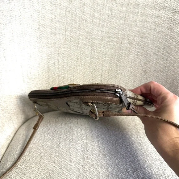 Gucci authentic brown monogram canvas crossbody bag